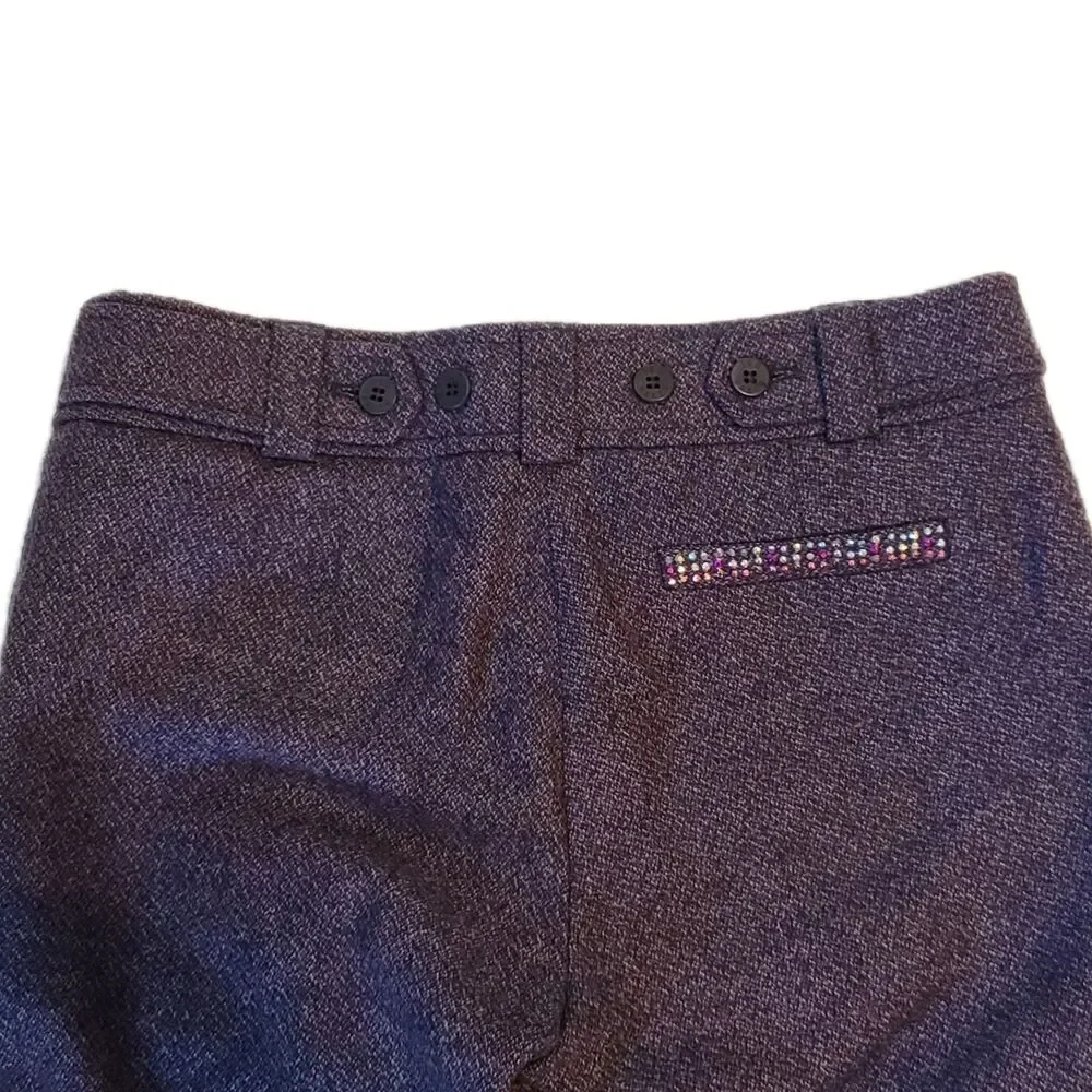 Ted Baker Purple Marled Wide Leg Bermuda Culottes, Size 4 (XS), EUC, Vintage Y2K - Picture 5 of 8